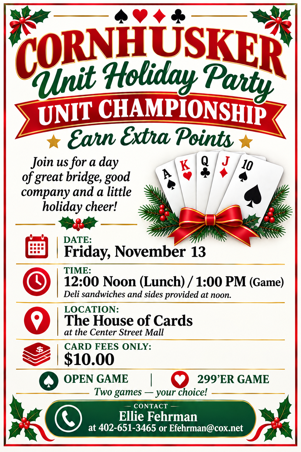 Holiday Party flyer — November 13, 2026
